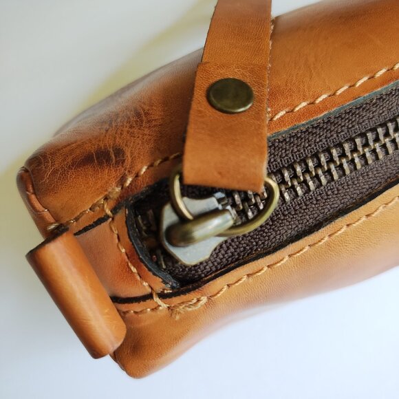 Patricia Nash Isla Oblong Case Riot Rust Leather Pencil Cosmetic Bag NWT - Picture 8 of 16